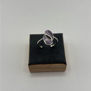 Yin Yang Wampum Quahog 925 Silver ring